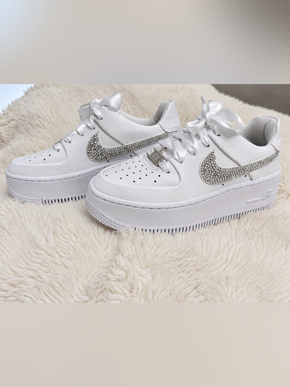 Nike Women’s Air Force 1 Sage Low “Triple White” sneakers, size US Women’s 5.